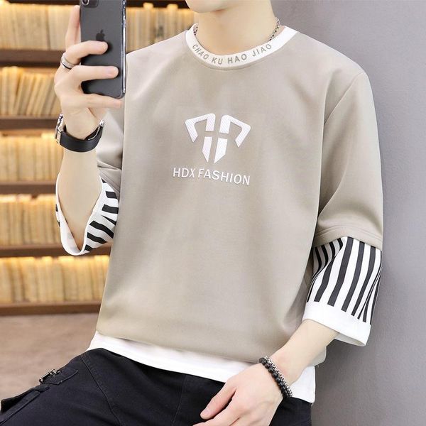 summer men's short sleeve t-shirt korean fashion seven-point half student round neck clothes t-shirts, White;black
summer men's short sleeve t-shirt korean fashion seven-point half student round neck clothes t-shirts, White;black