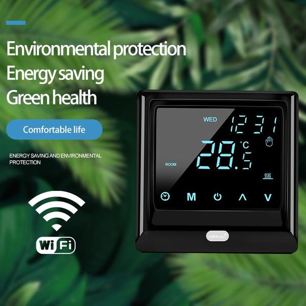 smart home control tuya wifi thermostat with probe led touch screen electric floor heating temperature remote for google home, alexa
smart home control tuya wifi thermostat with probe led touch screen electric floor heating temperature remote for google home, alexa