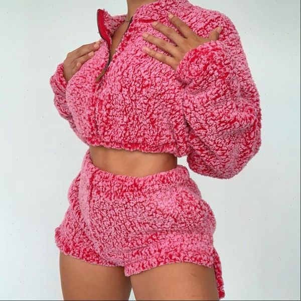 2pcs sets fluffy suits two womenpant piece velvet plush crop shorts streetwear tracksuit overalls sweatshirts, White
2pcs sets fluffy suits two womenpant piece velvet plush crop shorts streetwear tracksuit overalls sweatshirts, White