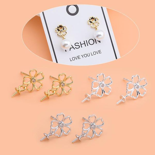 stud s925 sterling silver semi-finished accessories love petal flower earrings handmade diy empty care, Golden;silver
stud s925 sterling silver semi-finished accessories love petal flower earrings handmade diy empty care, Golden;silver