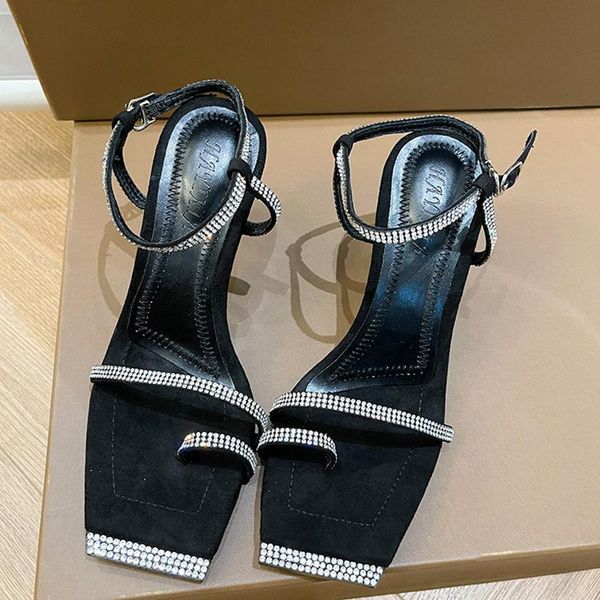 sandals women's shoes thin heel stiletto heels 2021 summer clip toe high sandalias square drill crystal pumps, Black
sandals women's shoes thin heel stiletto heels 2021 summer clip toe high sandalias square drill crystal pumps, Black