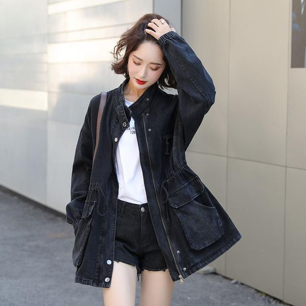 women's trench coats black denim coat women loose mid-length spring autumn korean large size long sleeve pocket wild windbreaker cowgir, Tan;black
women's trench coats black denim coat women loose mid-length spring autumn korean large size long sleeve pocket wild windbreaker cowgir, Tan;black