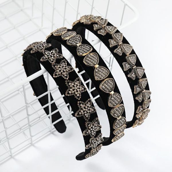 fashion flannel rhinestone acrylic five-pointed star bow hair band wide side ladies accessories clips & barrettes, Golden;silver 
fashion flannel rhinestone acrylic five-pointed star bow hair band wide side ladies accessories clips & barrettes, Golden;silver