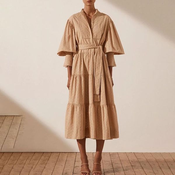casual dresses women embroidery maxi dress autumn spring lantern sleeve high waist tunic belt long, Black;gray
casual dresses women embroidery maxi dress autumn spring lantern sleeve high waist tunic belt long, Black;gray