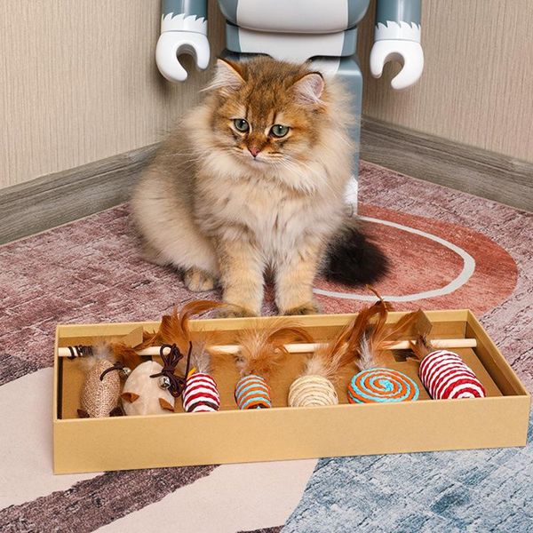 cat toy rope interactive stick funny wooden set non-toxic and safe sisal feather bell ball toys
cat toy rope interactive stick funny wooden set non-toxic and safe sisal feather bell ball toys