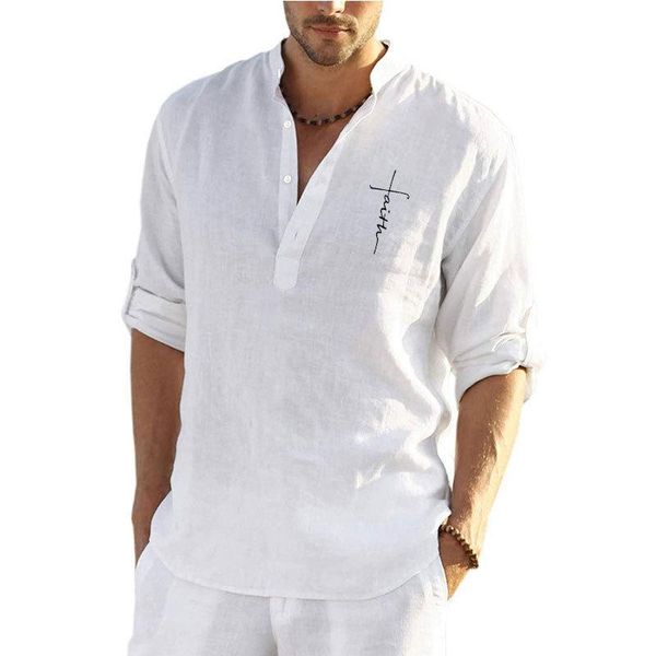 men's polos 2021 men casual cotton linen solid long sleeve shirt loose spring autumn fashion male for mens clothes, White;black
men's polos 2021 men casual cotton linen solid long sleeve shirt loose spring autumn fashion male for mens clothes, White;black