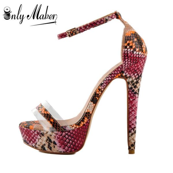 onlymaker women's open toe snake high heel stiletto sandals platform pumps ankle strap single band dress party shoes, Black
onlymaker women's open toe snake high heel stiletto sandals platform pumps ankle strap single band dress party shoes, Black