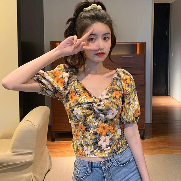 women's blouses & shirts short sleeve v-neck fashion flower print women chiffon shirt sweet blouse, White
women's blouses & shirts short sleeve v-neck fashion flower print women chiffon shirt sweet blouse, White