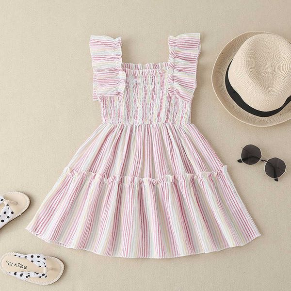 new korean summer pink striped sleeveless dress children's foreign style pure color fashion pleated skirt casual children's wear, Blue
new korean summer pink striped sleeveless dress children's foreign style pure color fashion pleated skirt casual children's wear, Blue