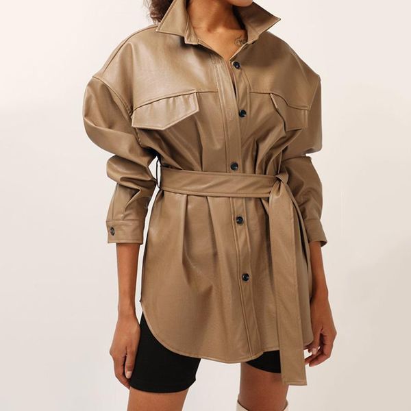 women's leather & faux 2021 long pu trench coat women jacket brand jackets outerwear ladies coats, Black
women's leather & faux 2021 long pu trench coat women jacket brand jackets outerwear ladies coats, Black
