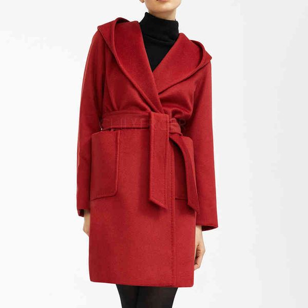 women's & blends women winter elegant hooded wool overcoat long woolen coat female casual solid loose outwear with belt1 0tdu, Black
women's & blends women winter elegant hooded wool overcoat long woolen coat female casual solid loose outwear with belt1 0tdu, Black