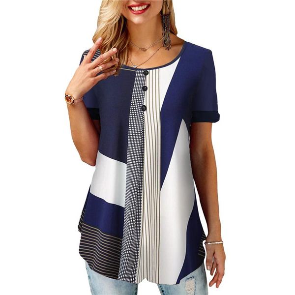 summer vintage women t-shirts ladies' loose fashion round neck short sleeve tees female buttoned printed women's t-shirt, White
summer vintage women t-shirts ladies' loose fashion round neck short sleeve tees female buttoned printed women's t-shirt, White