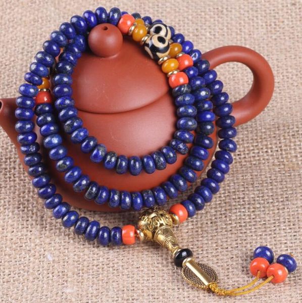 beaded, strands tibetan buddhist 108 beads natural 6a lapis lazuli stone blue folk transfer luck crystal prayer bracelet female male jewelry, Black
beaded, strands tibetan buddhist 108 beads natural 6a lapis lazuli stone blue folk transfer luck crystal prayer bracelet female male jewelry, Black