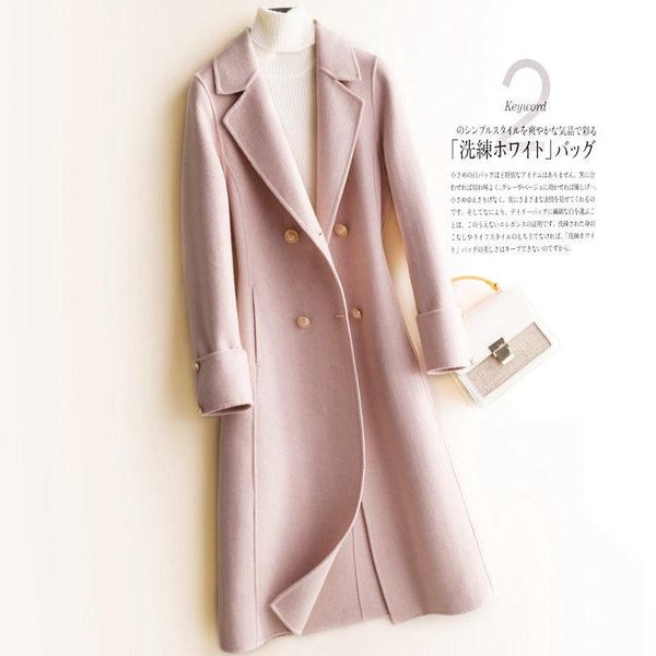 high end pure wool double-sided cashmere overcoat for women's spring 2021 & blends, Black
high end pure wool double-sided cashmere overcoat for women's spring 2021 & blends, Black