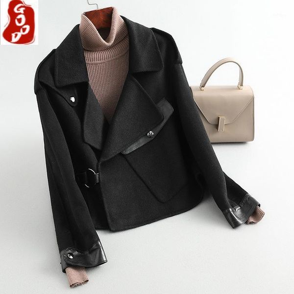 women's wool & blends elegant 100% coat female manteau femme hiver 2021 korean vintage woolen jacket women casual blend overcoat 07, Black
women's wool & blends elegant 100% coat female manteau femme hiver 2021 korean vintage woolen jacket women casual blend overcoat 07, Black