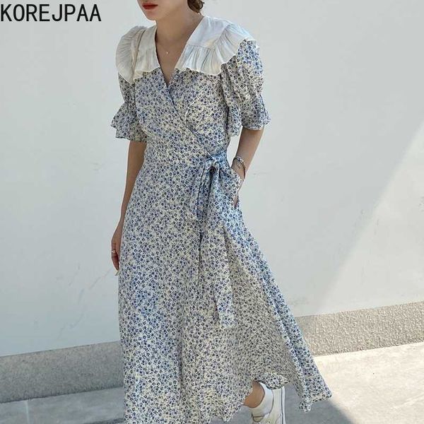 korejpaa women dress korean chic summer french retro doll collar floral lace-up waist flared sleeve long vestido 210526, Black;gray
korejpaa women dress korean chic summer french retro doll collar floral lace-up waist flared sleeve long vestido 210526, Black;gray
