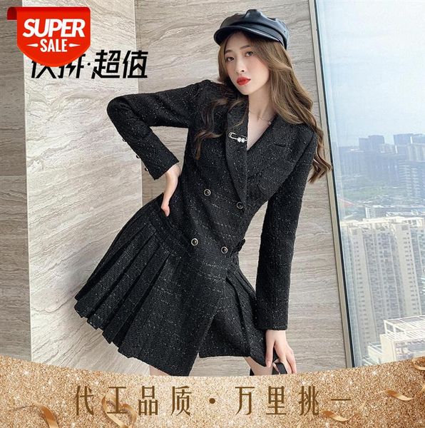 xiaoxiang ladies style temperament suit skirt women double breasted pleated thick black dress #m85n, Black;gray
xiaoxiang ladies style temperament suit skirt women double breasted pleated thick black dress #m85n, Black;gray