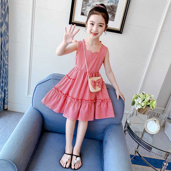 new summer 2021 girls sweet dress 3 children's clothing 10 fashion red lattice princess dresses sleeveless clothes 2 to 12 years, Red;yellow
new summer 2021 girls sweet dress 3 children's clothing 10 fashion red lattice princess dresses sleeveless clothes 2 to 12 years, Red;yellow