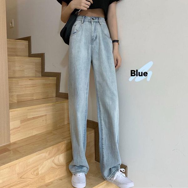 women's jeans woman pants light color high waist straight trousers pantalones vaqueros mujer, Blue
women's jeans woman pants light color high waist straight trousers pantalones vaqueros mujer, Blue