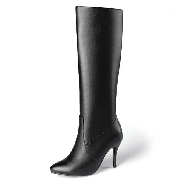 boots pointed high heel simple knight pu stiletto side zipper white wine glass plush knee-length1, Black
boots pointed high heel simple knight pu stiletto side zipper white wine glass plush knee-length1, Black