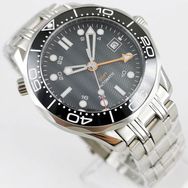 wristwatches 41mm self winding mens watch automatic gmt movement sapphire glass black steel strap date window, Slivery;brown
wristwatches 41mm self winding mens watch automatic gmt movement sapphire glass black steel strap date window, Slivery;brown