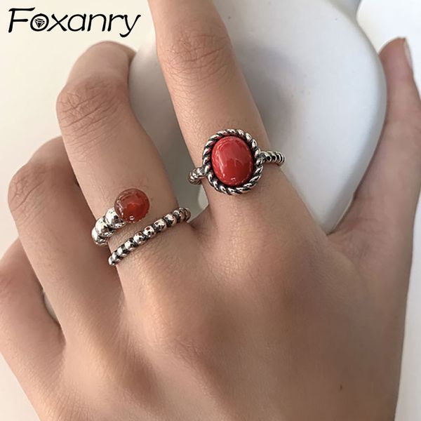 foxanry 925 sterling silver finger rings for women new fashion vintage red stone chain weaving geometric party jewelry gifts, Golden;silver
foxanry 925 sterling silver finger rings for women new fashion vintage red stone chain weaving geometric party jewelry gifts, Golden;silver