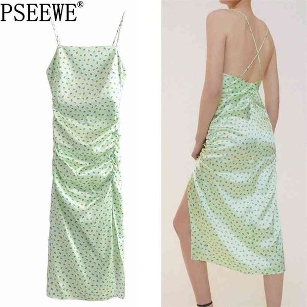 slip long dress woman green floral satin midi women backless ruched es ladies strap party es 210519, Black;gray
slip long dress woman green floral satin midi women backless ruched es ladies strap party es 210519, Black;gray