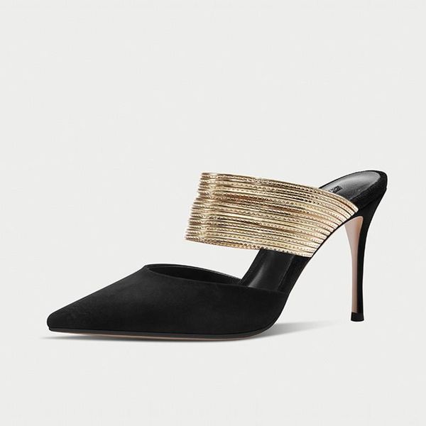 design sandals women slippers flock mixed colors pointed toe mules platform 8.5cm thin high heels ladies party shoes, Black
design sandals women slippers flock mixed colors pointed toe mules platform 8.5cm thin high heels ladies party shoes, Black