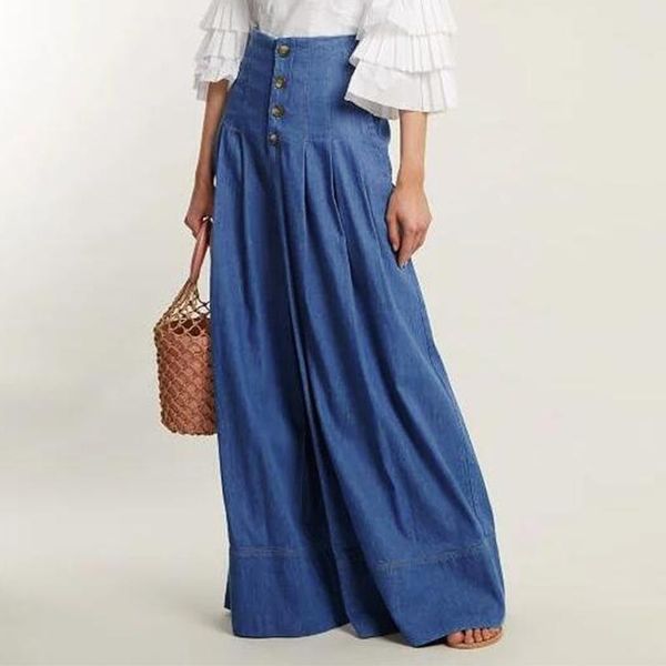 women's trousers loose high waist button pants summer long solid wide leg palazzo pantalones plus size 5xl & capris, Black;white
women's trousers loose high waist button pants summer long solid wide leg palazzo pantalones plus size 5xl & capris, Black;white