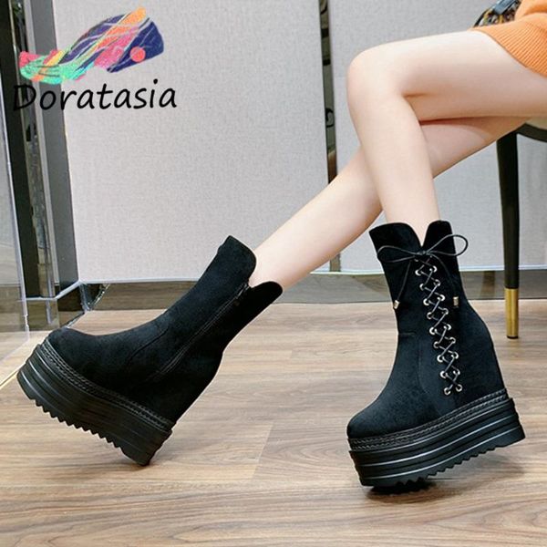 boots doratasia arrival women solid zipper platform cross tied shoes thick bottom height increasing cool fashion, Black
boots doratasia arrival women solid zipper platform cross tied shoes thick bottom height increasing cool fashion, Black