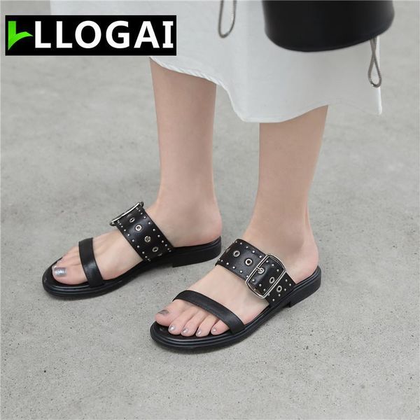 slippers summer women casual comfort mules ladies shoes leather solid color buckle flat zapatillas mujer rivet 2021 zsv4, Black
slippers summer women casual comfort mules ladies shoes leather solid color buckle flat zapatillas mujer rivet 2021 zsv4, Black