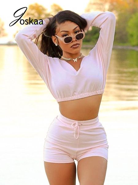 women's tracksuits joskaa two piece set women clothing pink deep v crop and high waist drawstring shorts matching fall 2021 party c, Gray
women's tracksuits joskaa two piece set women clothing pink deep v crop and high waist drawstring shorts matching fall 2021 party c, Gray