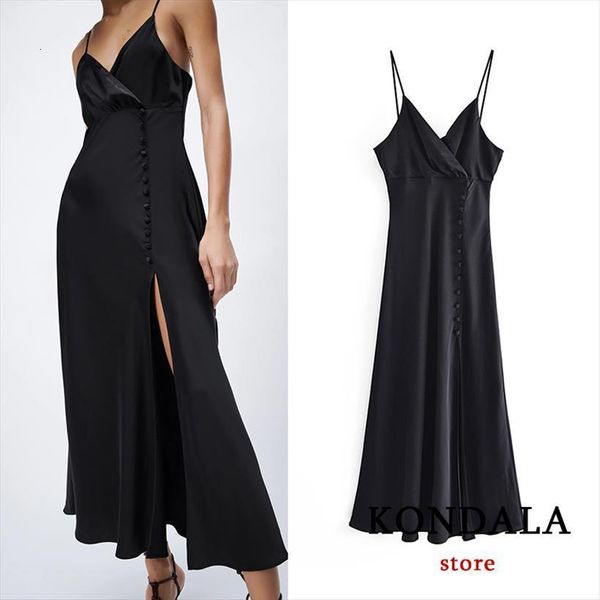 za chic black women dresses party v neck button front split stain cami elegant midi mujer vestidos, Black;gray
za chic black women dresses party v neck button front split stain cami elegant midi mujer vestidos, Black;gray