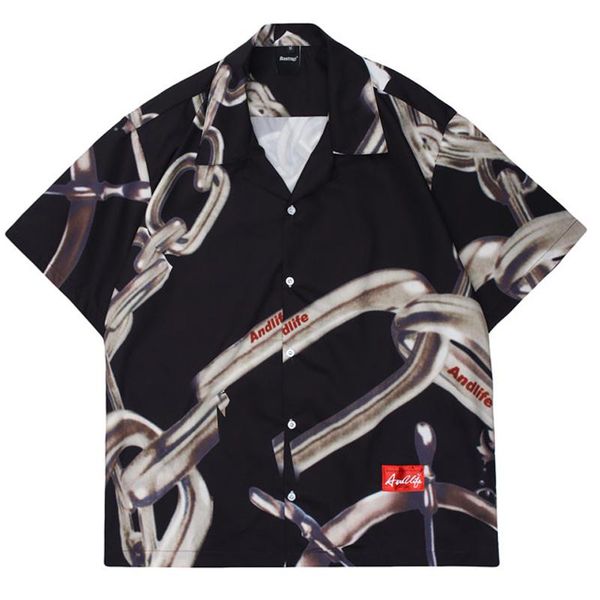 men's casual shirts harajuku oversize chain printed blouse men short sleeve summer 2021 hawaiian holiday beach clothes lapel, White;black
men's casual shirts harajuku oversize chain printed blouse men short sleeve summer 2021 hawaiian holiday beach clothes lapel, White;black