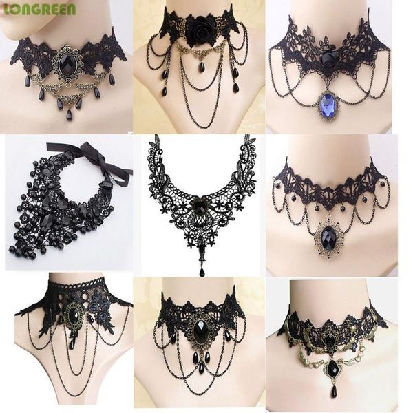 fashion lace wild necklace black crystal women girls clavicle chain for party anniversary kolye colar collier chokers, Golden;silver
fashion lace wild necklace black crystal women girls clavicle chain for party anniversary kolye colar collier chokers, Golden;silver