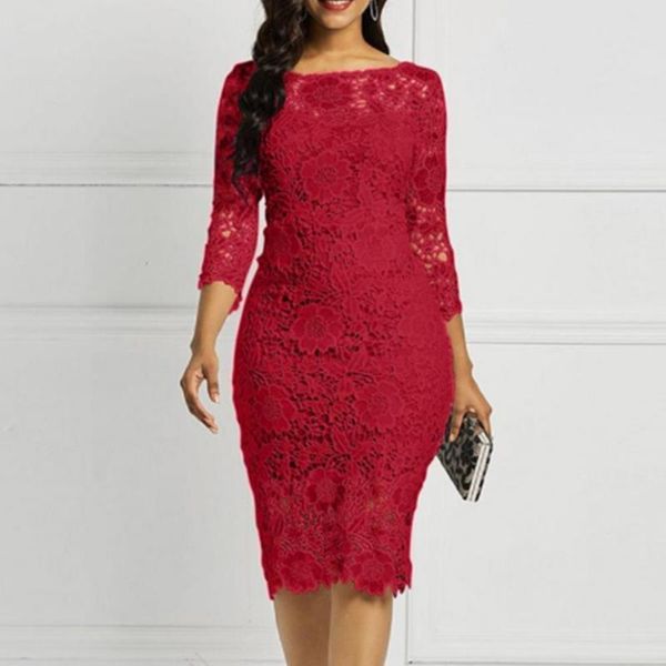 casual dresses women dress round neck three-quarter sleeves bodycon slim lace ol knee-length for spring 2021, Black;gray
casual dresses women dress round neck three-quarter sleeves bodycon slim lace ol knee-length for spring 2021, Black;gray