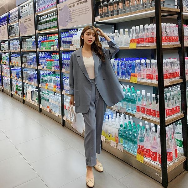 women's two piece pants real s fried street suit female fashion ol two-piece autumn 2021 korean loose jacket, White
women's two piece pants real s fried street suit female fashion ol two-piece autumn 2021 korean loose jacket, White