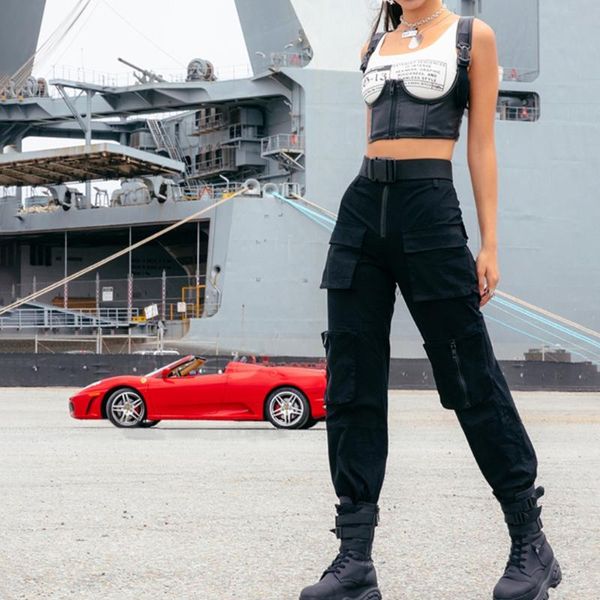 women's pants & capris fashion black streetwear cargo women casual joggers high waist loose female trousers korean style military, Black;white
women's pants & capris fashion black streetwear cargo women casual joggers high waist loose female trousers korean style military, Black;white