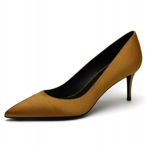 dress shoes 6cm/8cm women stiletto fashion pointed toe silk pumps wedding party office lady woman thin high heels, Black
dress shoes 6cm/8cm women stiletto fashion pointed toe silk pumps wedding party office lady woman thin high heels, Black