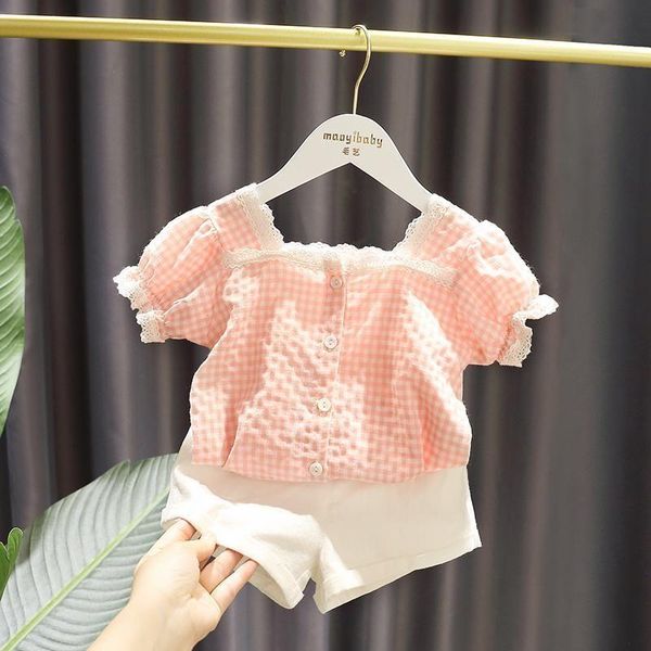 clothing sets 2pcs baby girls clothes set summer short sleeve plaid shirt +shorts suit toddler kids casual outfits, White
clothing sets 2pcs baby girls clothes set summer short sleeve plaid shirt +shorts suit toddler kids casual outfits, White