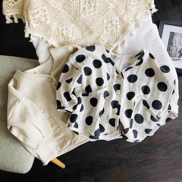 cotton and linen cardigan spring summer korean childrens loose polka dot solid color coat baby jacket, Blue;gray
cotton and linen cardigan spring summer korean childrens loose polka dot solid color coat baby jacket, Blue;gray