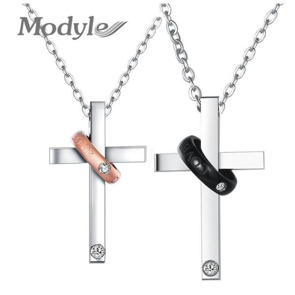 pendant necklaces modyle fashion couple jewelry black and rose gold color stainless steel cross cubic zircon necklace for man woman, Silver
pendant necklaces modyle fashion couple jewelry black and rose gold color stainless steel cross cubic zircon necklace for man woman, Silver