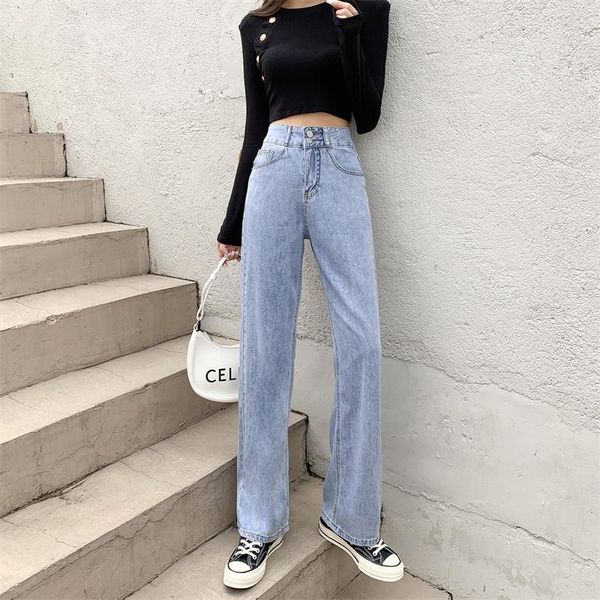 women's jeans double buckle high waist slimming and wide leg for women 2021 autumn chic elegant all-match loose daddy pants, Blue
women's jeans double buckle high waist slimming and wide leg for women 2021 autumn chic elegant all-match loose daddy pants, Blue