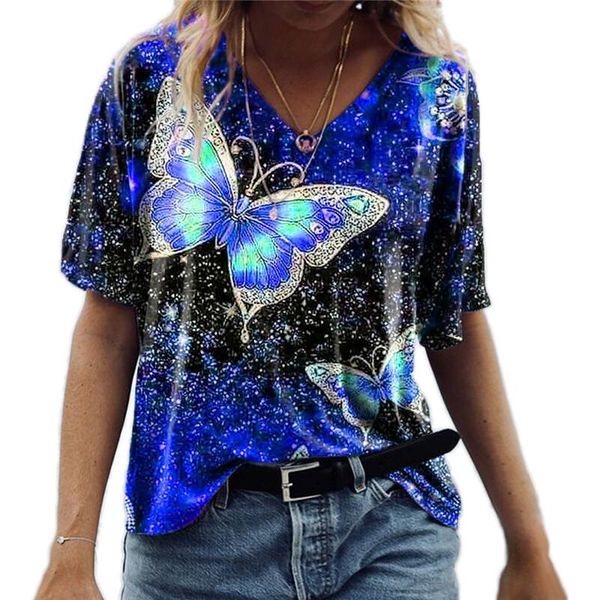 women's t-shirt fashion women butterfly tie-dye print loose casual short sleeve v-neck streetwear summer plus size 5xl tee 2021, White
women's t-shirt fashion women butterfly tie-dye print loose casual short sleeve v-neck streetwear summer plus size 5xl tee 2021, White