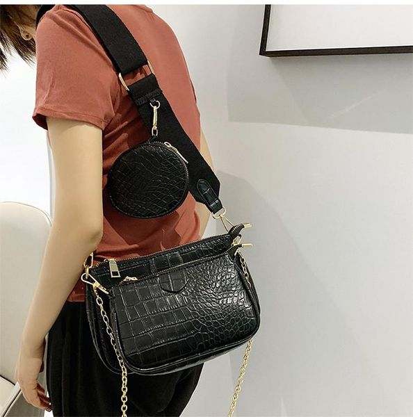 solid color pu leather women shoulder messenger bag casual chain crossbody bags handbags totes 3 sets clutch purse
solid color pu leather women shoulder messenger bag casual chain crossbody bags handbags totes 3 sets clutch purse