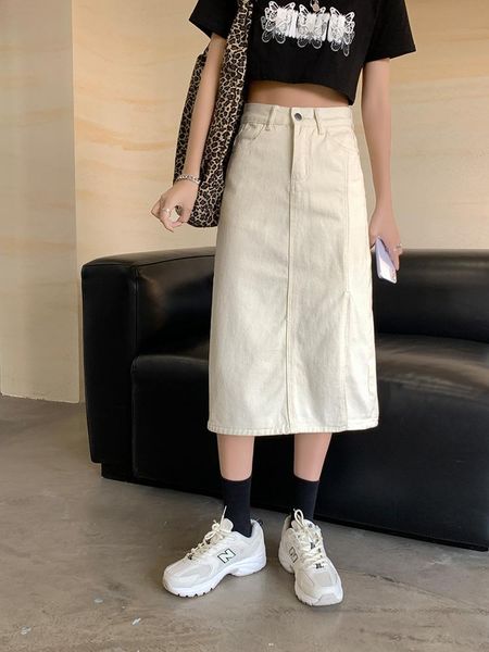 skirts high waist skirt denim long mid-length side split fork harajuku fashion jeans female midi, Black
skirts high waist skirt denim long mid-length side split fork harajuku fashion jeans female midi, Black