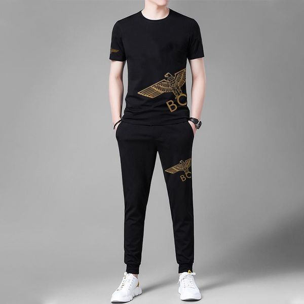 men's tracksuits spring and summer golden eagle short sleeve t-shirt men 's suit round neck cotton slim pants two piece, Gray
men's tracksuits spring and summer golden eagle short sleeve t-shirt men 's suit round neck cotton slim pants two piece, Gray