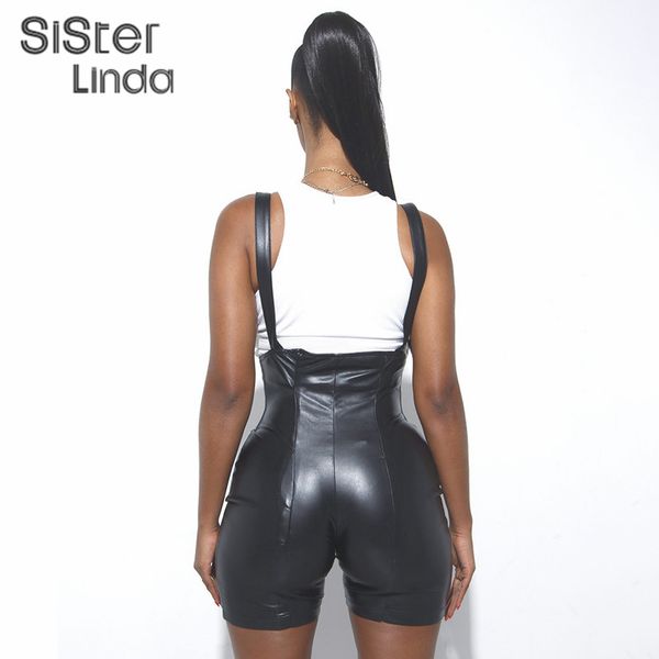 sisterlinda backless black pu leather playsuit for women short romper hight quality sleeveless zipper skinny sport jumpsuit, Black;white
sisterlinda backless black pu leather playsuit for women short romper hight quality sleeveless zipper skinny sport jumpsuit, Black;white