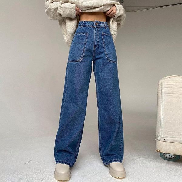 women's jeans summer fashion high-waisted wide-leg loose wrap buttocks pants trendy straight pocket womens trousers 2021 fall -40, Blue
women's jeans summer fashion high-waisted wide-leg loose wrap buttocks pants trendy straight pocket womens trousers 2021 fall -40, Blue