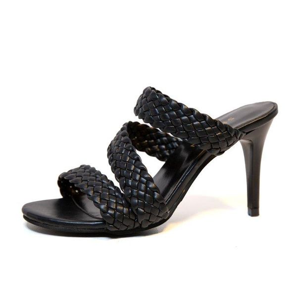 square high heels slippers summer women toe sandals ladies pu leather plaid outside female fashion woman shoes mules, Black
square high heels slippers summer women toe sandals ladies pu leather plaid outside female fashion woman shoes mules, Black